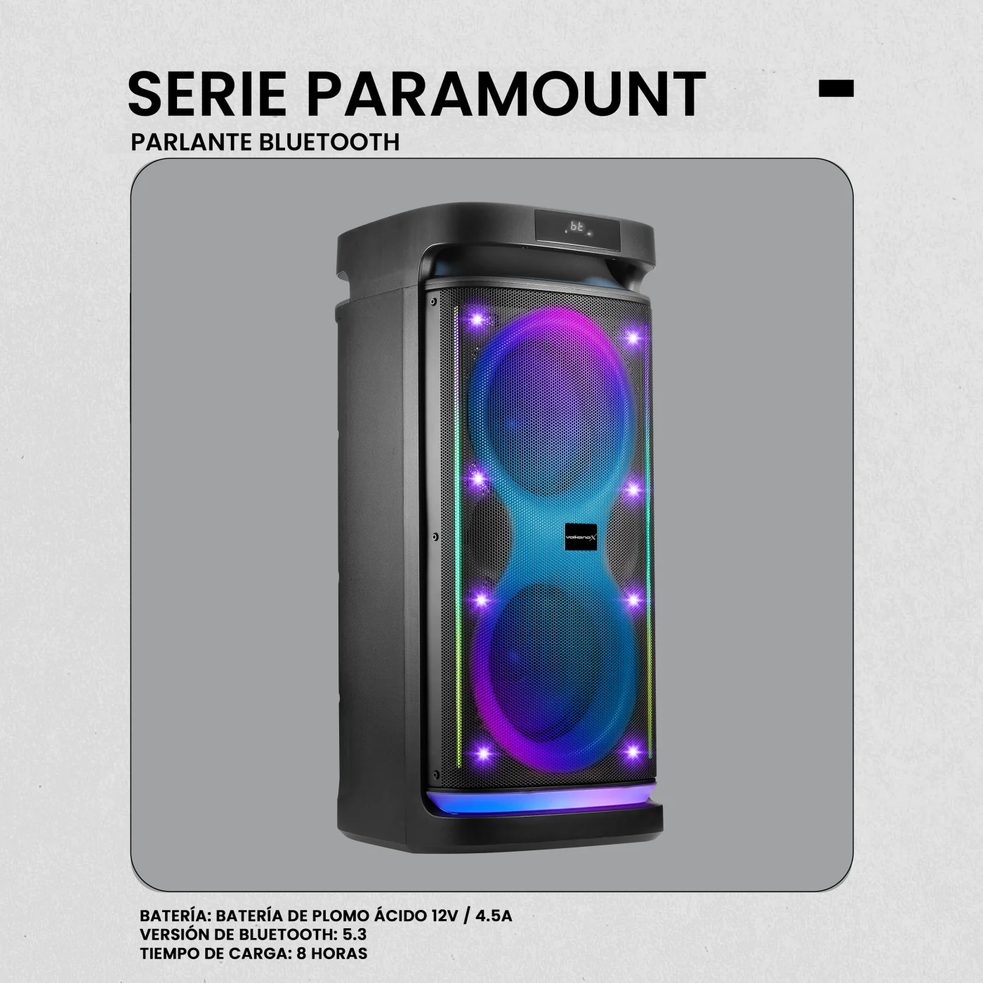 PARLANTE BLUETOOTH VOLKANO X PARAMOUNT SERIES 8 PARTY SPEAKER - 2