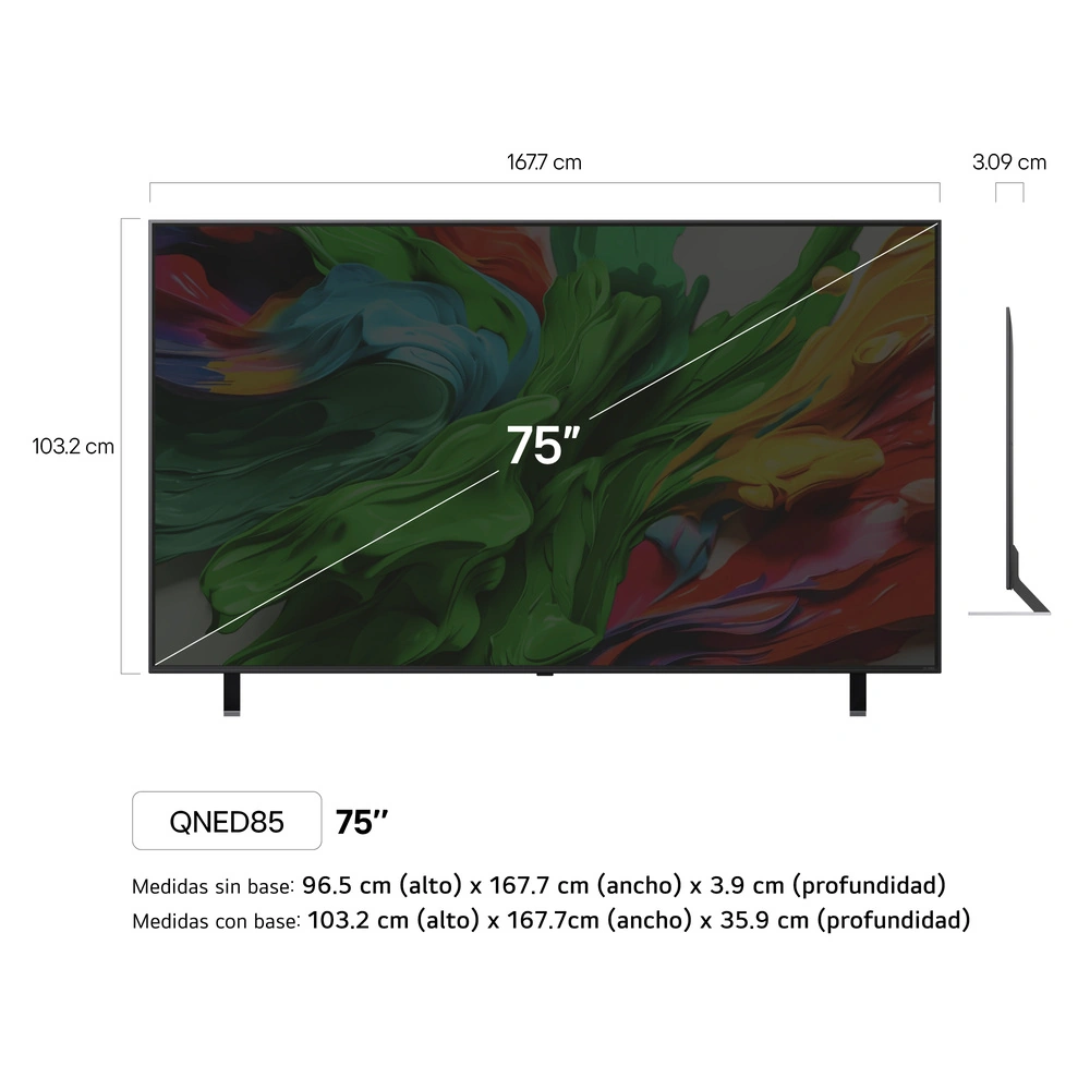 TELEVISOR QNED MINI LED 4K 75" 75QNED85ASG CON THINQ AI LG - 4