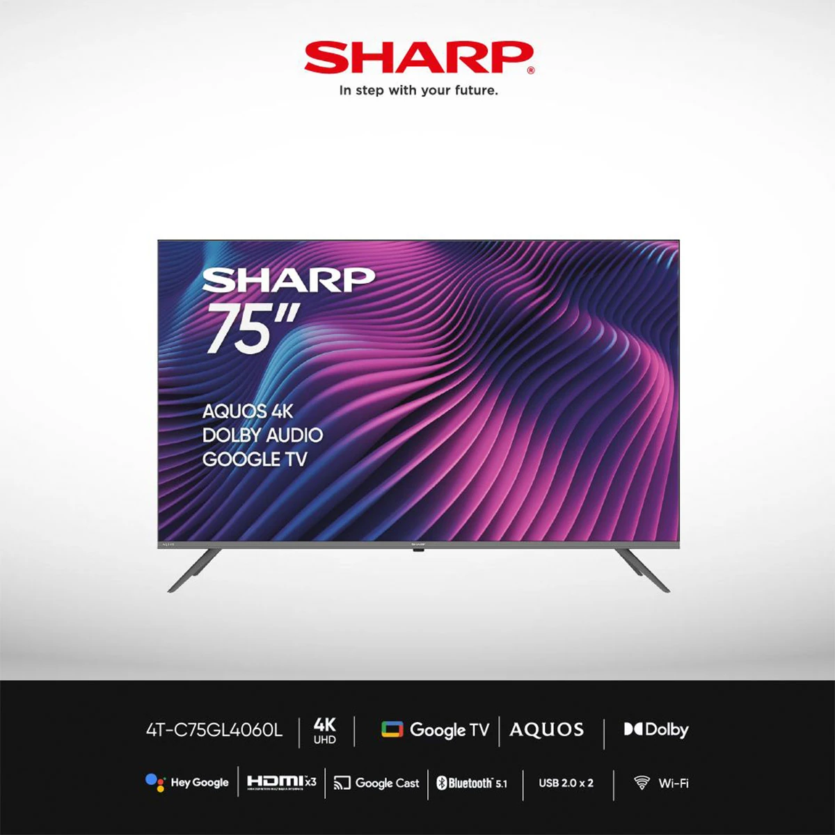 TELEVISOR SMART TV SHARP 4K ULTRA HD 75” 4T-C75GL4060L - 2