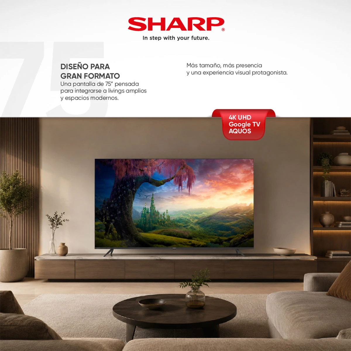 TELEVISOR SMART TV SHARP 4K ULTRA HD 75” 4T-C75GL4060L - 3