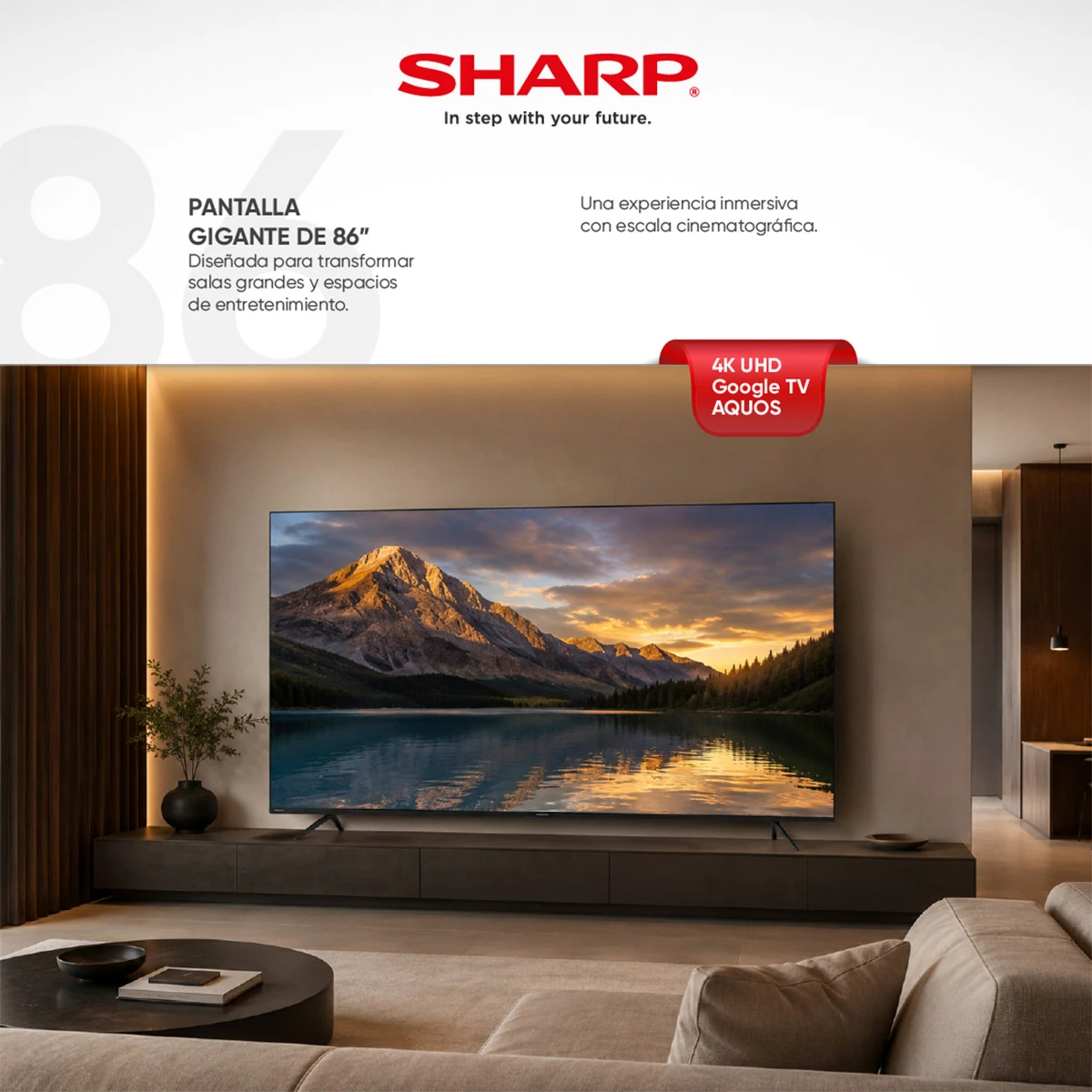 TELEVISOR SMART TV SHARP 4K ULTRA HD 86” 4T-C86GL4060L - 3