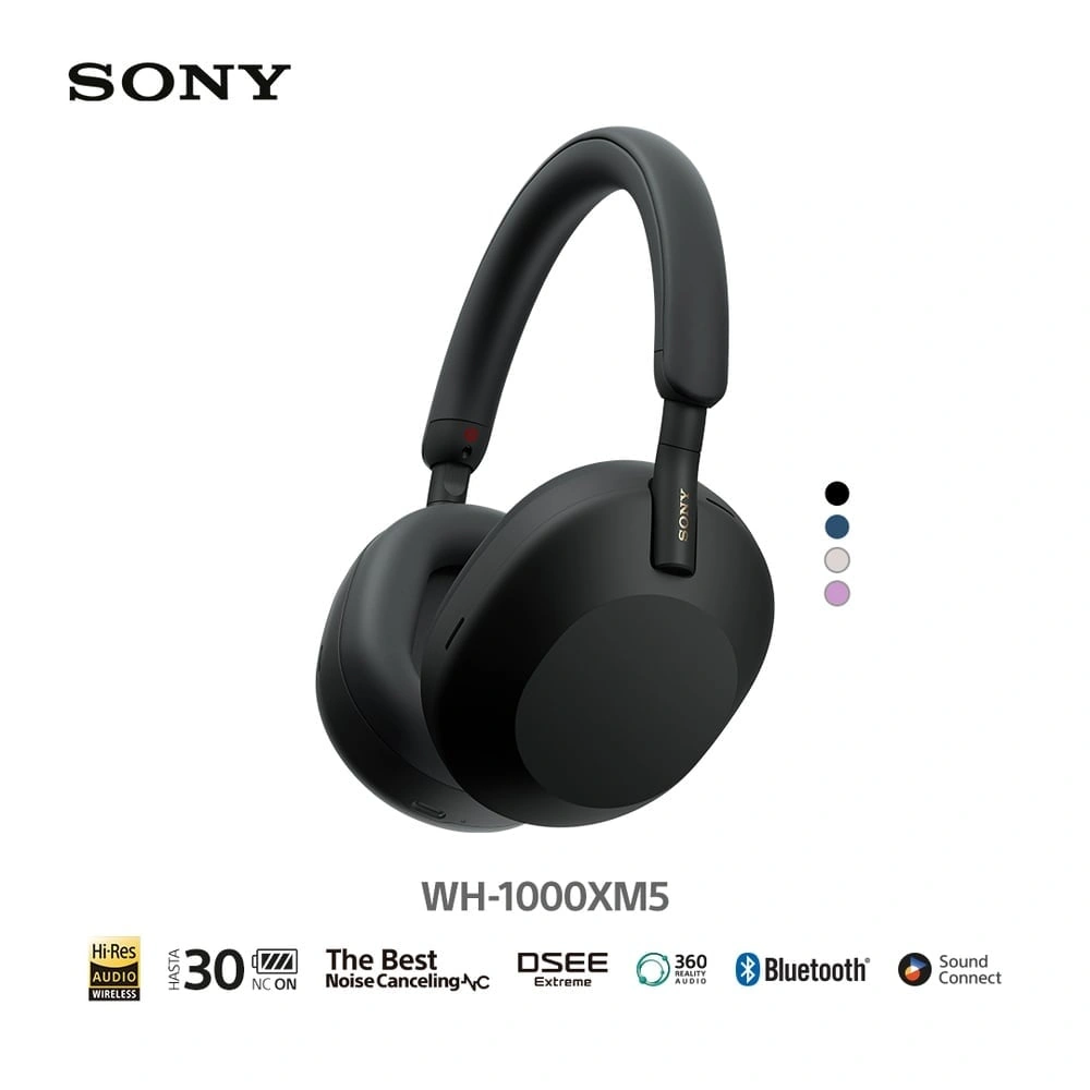 AUDÍFONOS SONY OVER-EAR WH-1000XM5 NOISE CANCELLING PLATA - 1