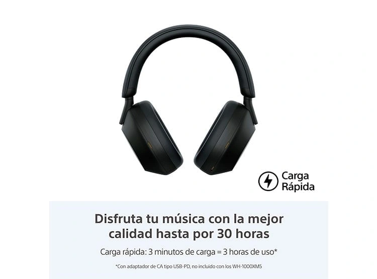 AUDÍFONOS SONY OVER-EAR WH-1000XM5 NOISE CANCELLING PLATA - 2