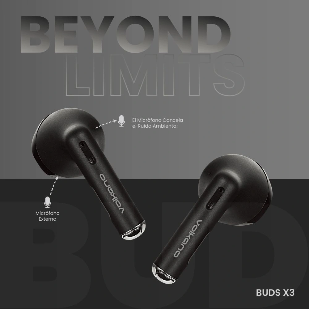 AUDÍFONOS IN EAR VOLKANO SERIE BUDS X3 TWS CON ENC - 5