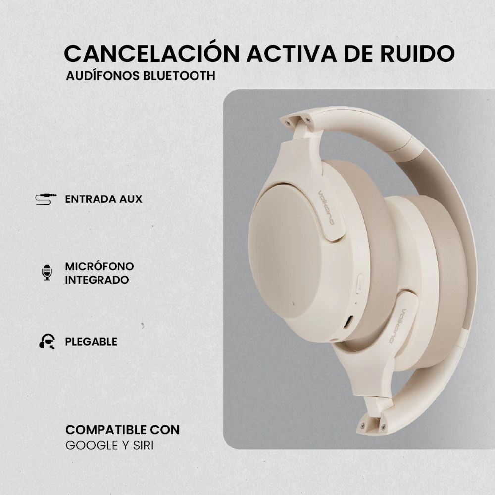 AUDÍFONOS OVER EAR VOLKANO ODYSSEY BLUETOOTH CON ANC - 3
