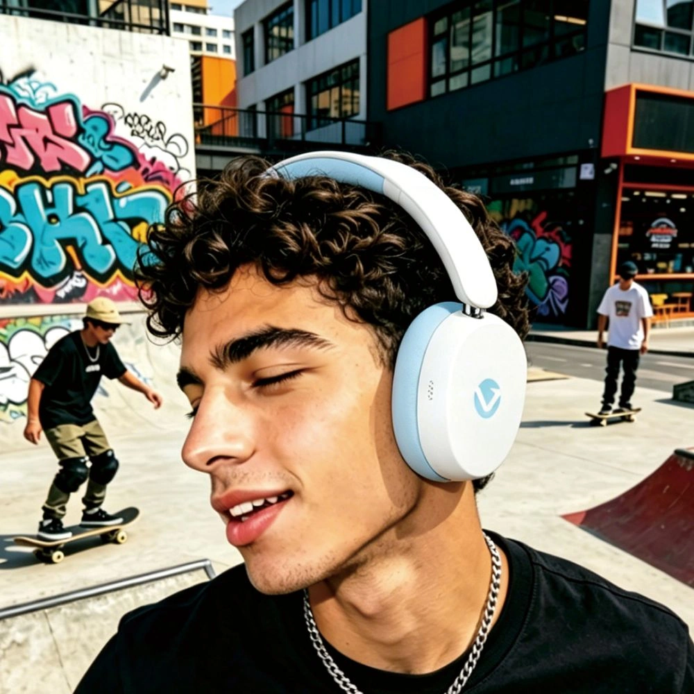 AUDÍFONOS OVER EAR VOLKANO LEXI PRO HYBRIC ANC HEADPHONES - BLUE / CR - 5