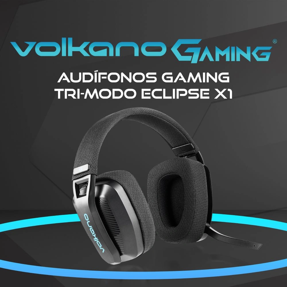 AUDÍFONOS OVER EAR INALÁMBRICOS VOLKANO GAMING ECLIPSE X1 TRI-MODE ULTRA LIGHTWEIG - 2