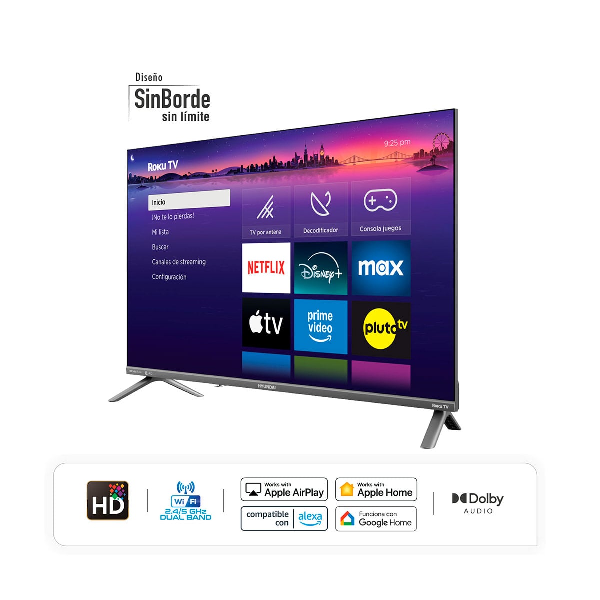 TELEVISOR SMART TV HYUNDAI QLED 32” HYLED3258QR - 3