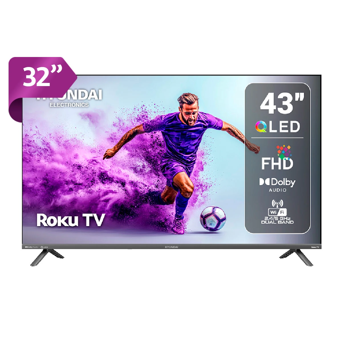TELEVISOR SMART TV HYUNDAI QLED 43” HYLED4327QR - 1