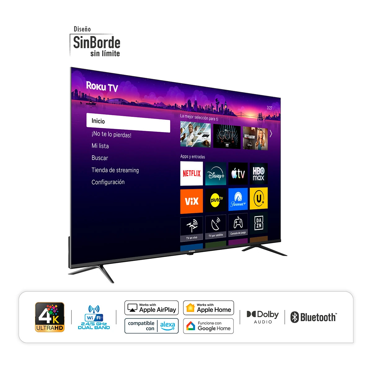 TELEVISOR SMART TV HYUNDAI 4K ULTRA HD 70” HYLED7008QR - 2