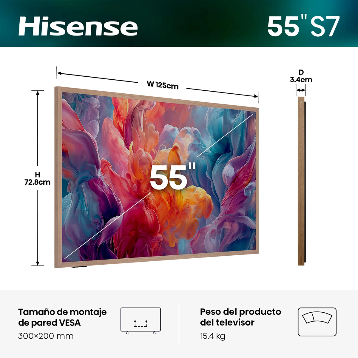 TELEVISOR SMART TV HISENSE 4K ULTRA HD 55” 55S7SG - 4