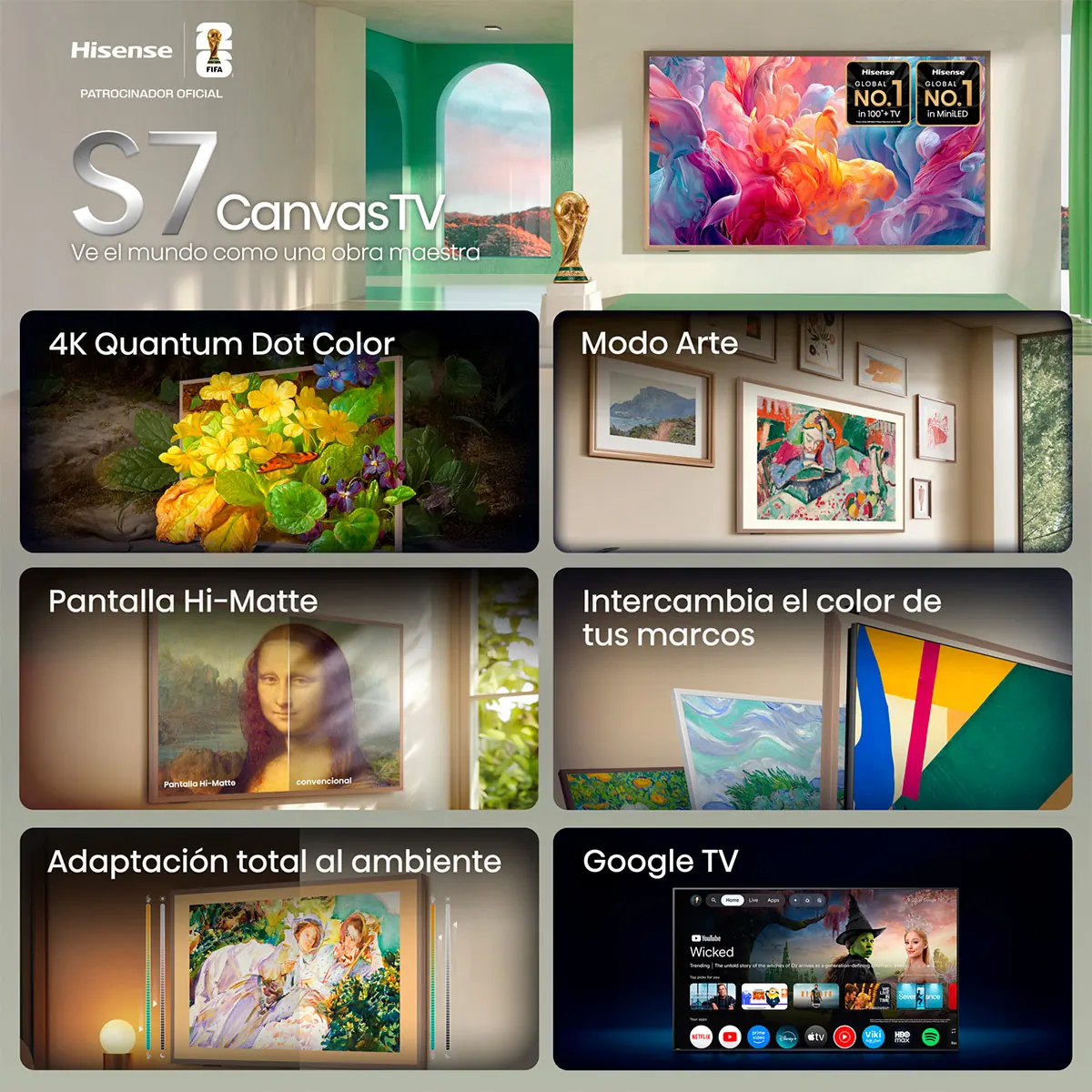 TELEVISOR SMART TV HISENSE 4K ULTRA HD 55” 55S7SG - 5