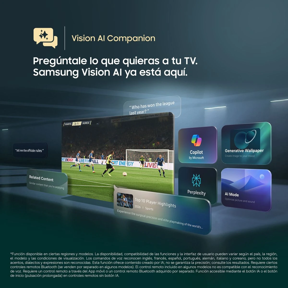 TELEVISOR SMART TV SAMSUNG 4K ACTIVE HDR 77'' OLED S95H VISION AI SMART TV (2026) - 7