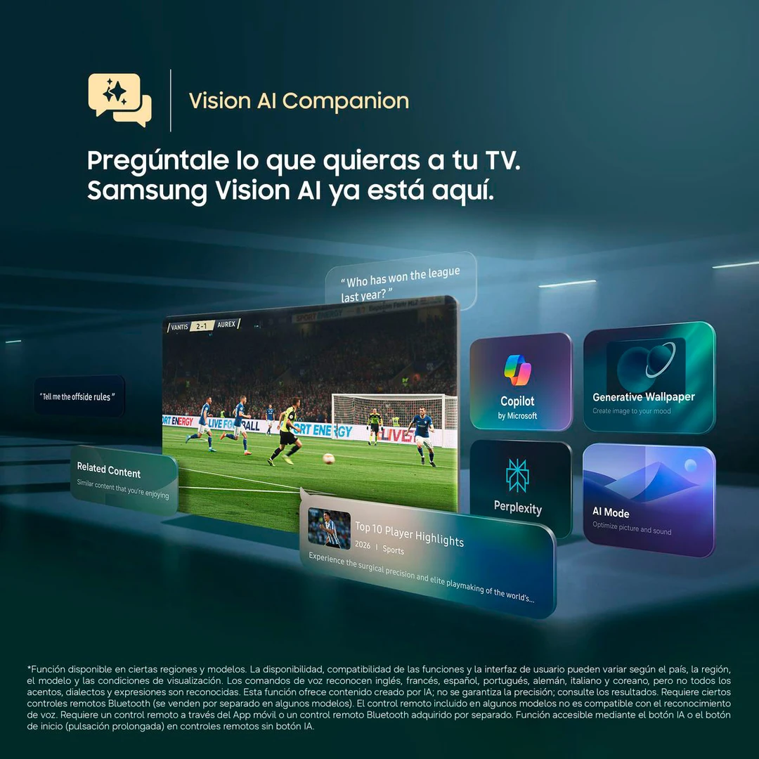 TELEVISOR SMART TV SAMSUNG 4K ACTIVE HDR 100” VISION AI UN100M90HGXPE (2026) - 7