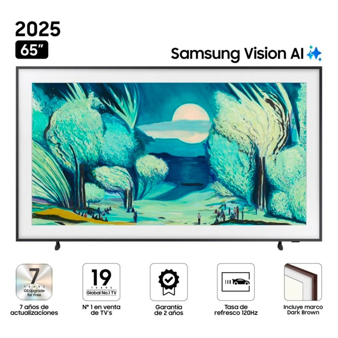 TELEVISOR SMART TV SAMSUNG 4K ACTIVE HDR 65” THE FRAME VISION AI F-QN65LS03F-08 (2025) - 1