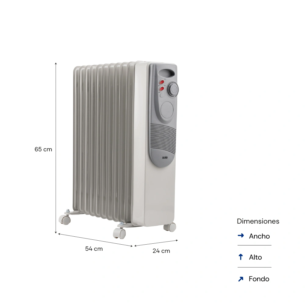 ESTUFA ELÉCTRICA DE ACEITE SOLE 2500W - 2