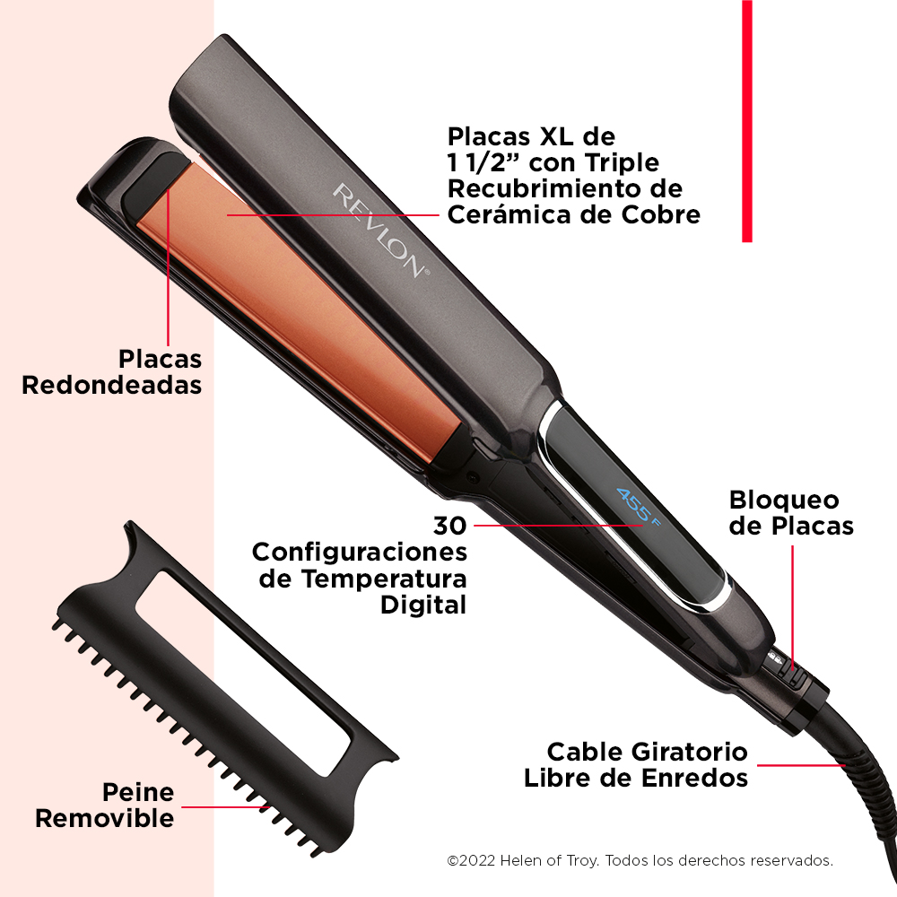 PLANCHA CABELLO REVLON RVST2185N3 PRO COLLECTION DE COBRE - 4