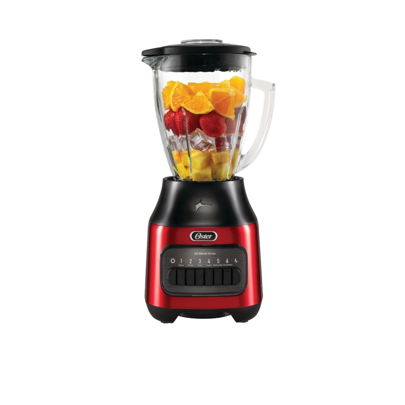 LICUADORA OSTER 6 VELOCIDADES + PULSO CON VASO DE VIDRIO BLSTPEG-CPB ROJA - 3