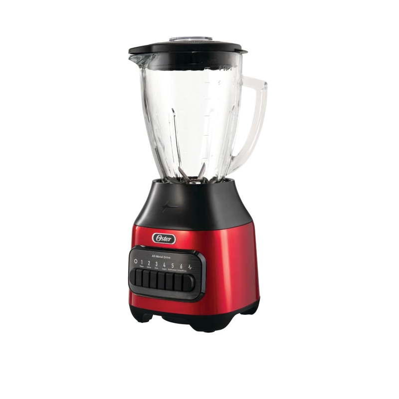 LICUADORA OSTER 6 VELOCIDADES + PULSO CON VASO DE VIDRIO BLSTPEG-CPB ROJA - 4