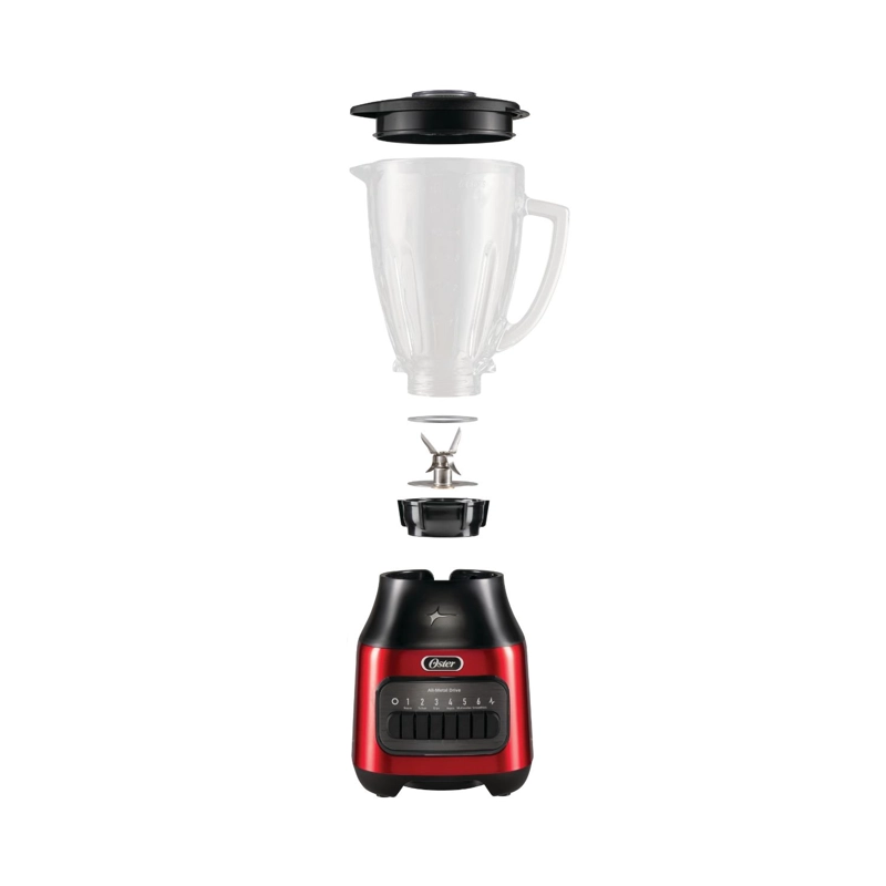 LICUADORA OSTER 6 VELOCIDADES + PULSO CON VASO DE VIDRIO BLSTPEG-CPB ROJA - 5