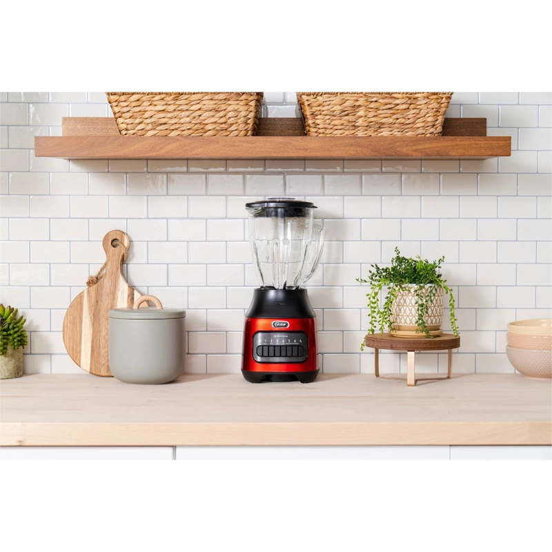LICUADORA OSTER 6 VELOCIDADES + PULSO CON VASO DE VIDRIO BLSTPEG-CPB ROJA - 8