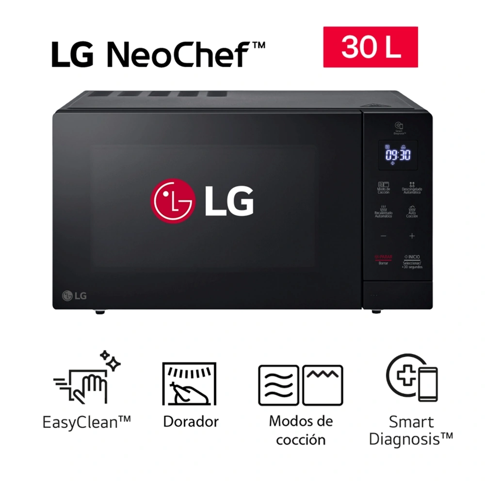 HORNO MICROONDAS LG 30L MH7032JAS EASYCLEAN NEGRO - 1
