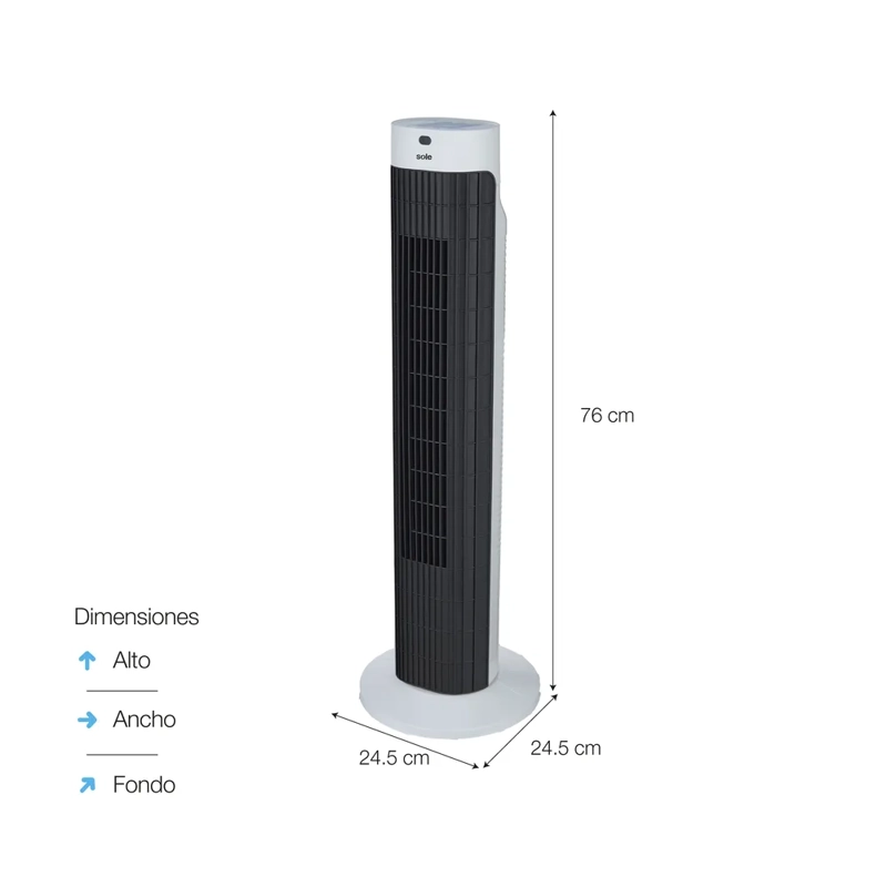 VENTILADOR TIPO TORRE SOLE CON CONTROL REMOTO - 76 CM - 2