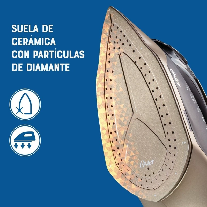PLANCHA DE VAPOR OSTER PRESSXPRES SUELA CERÁMICA PARTÍCULAS DE DIAMANTE GCSTPX900B - 2