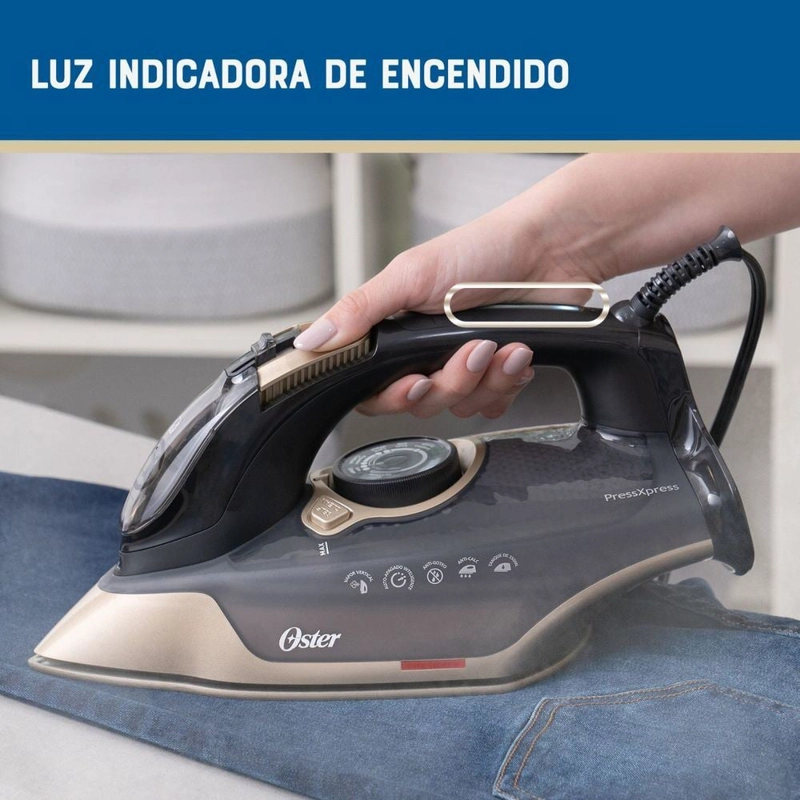 PLANCHA DE VAPOR OSTER PRESSXPRES SUELA CERÁMICA PARTÍCULAS DE DIAMANTE GCSTPX900B - 8