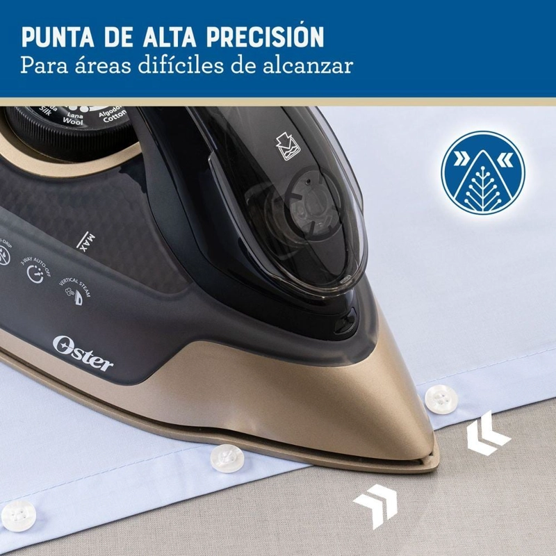 PLANCHA DE VAPOR OSTER PRESSXPRES SUELA CERÁMICA PARTÍCULAS DE DIAMANTE GCSTPX900B - 9