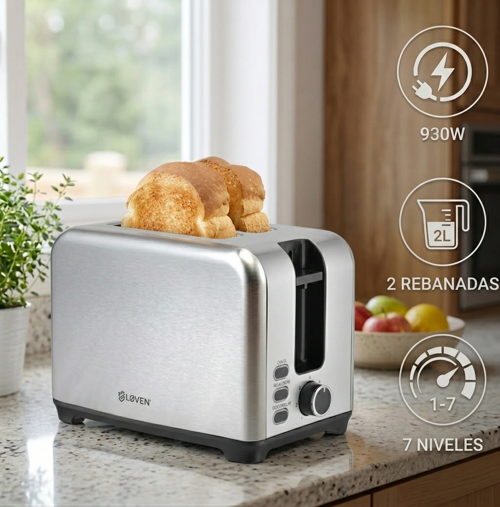 TOSTADORA LOVEN 2 REBANADAS PRO 930W - 1