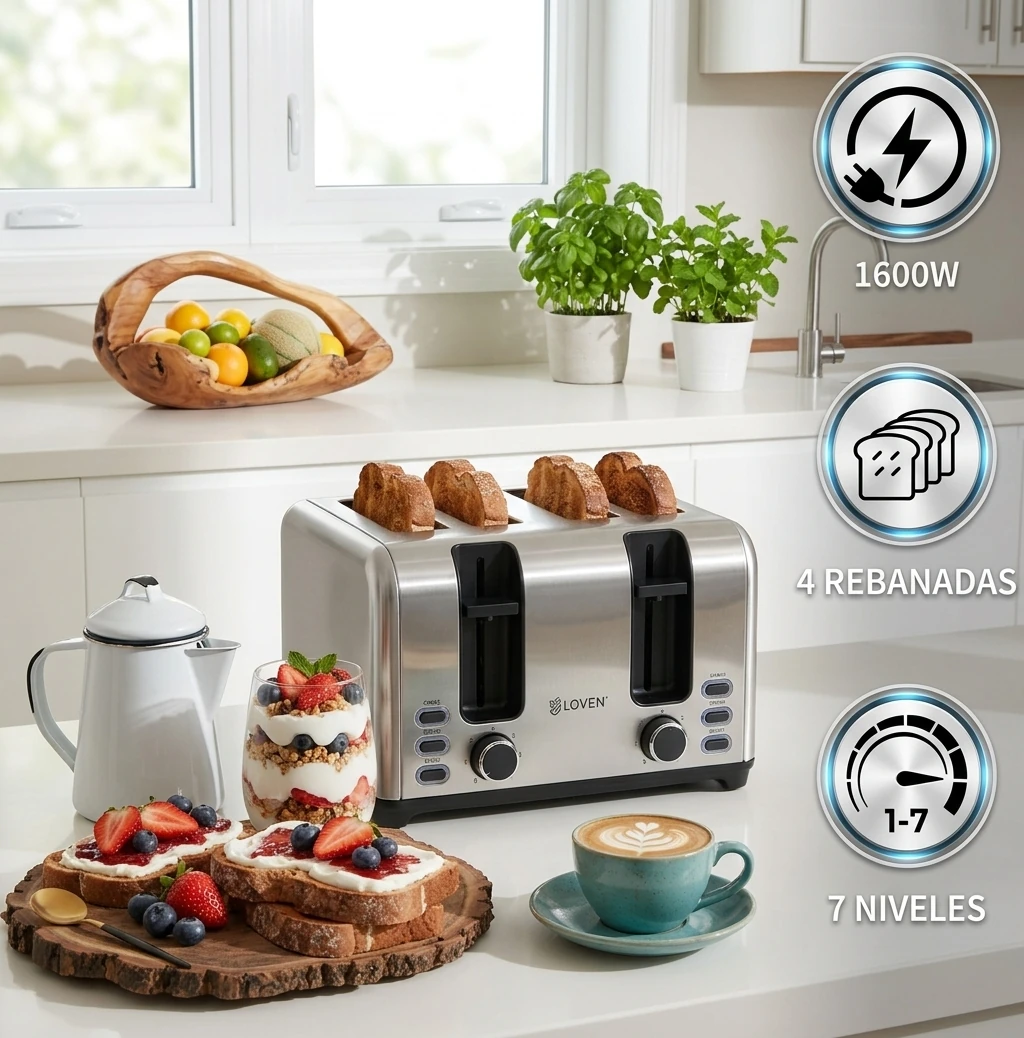 TOSTADORA LOVEN 4 REBANADAS PRO21 1600W - 1