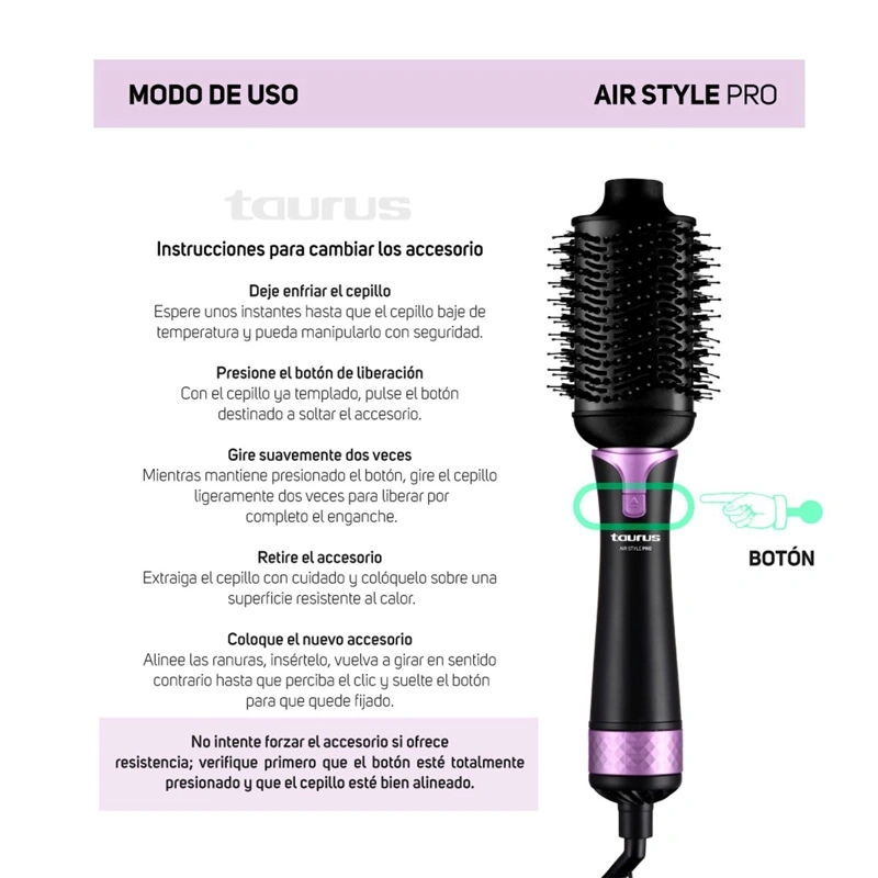 CEPILLO MODELADOR TAURUS AIR STYLE PRO 1200W - 10