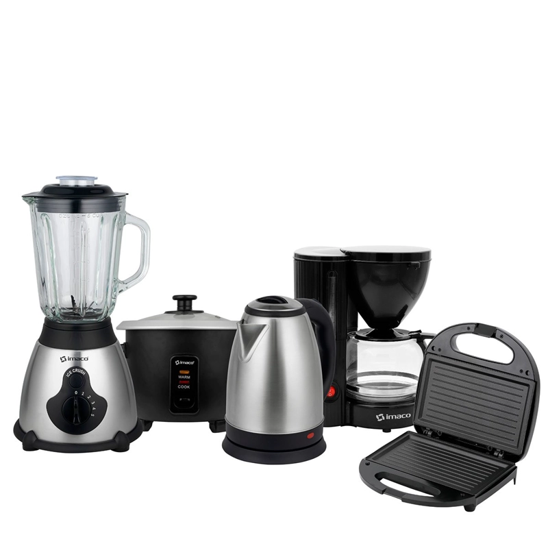 COMBO IMACO OLLA ARROCERA + CAFETERA + HERVIDOR + SANDWICHERA - 1
