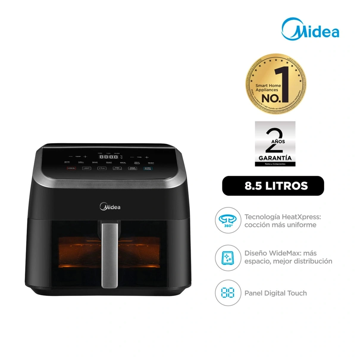 FREIDORA DE AIRE MIDEA 8.5L DIGITAL MAF854DB-PE - 1