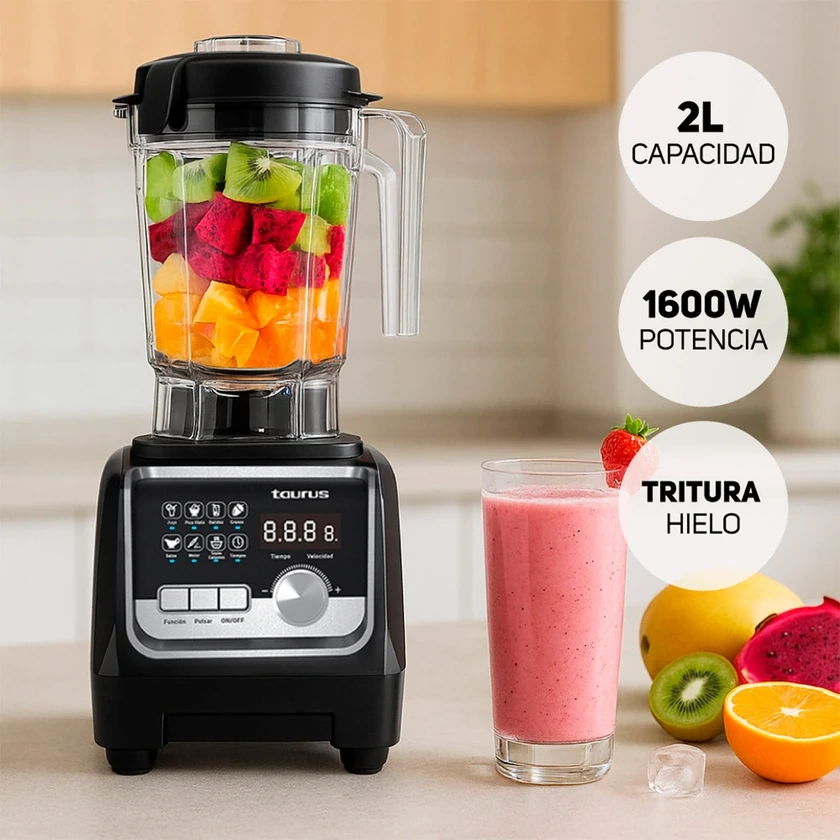 COMBO TAURUS LICUADORA ELITE 1600W + FREIDORA DE AIRE 2.6L BLACK FRYER II - 4