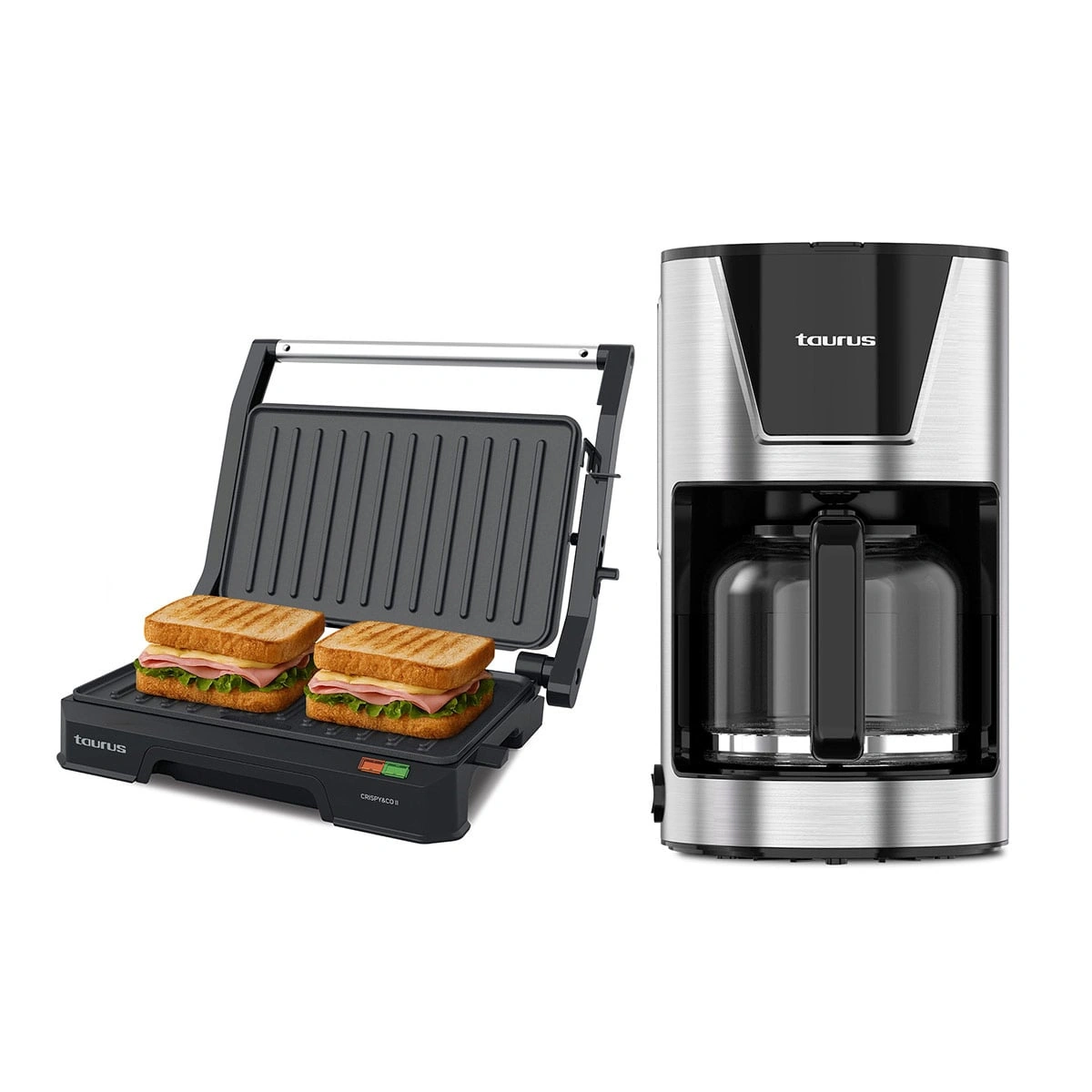 COMBO TAURUS CAFETERA SICILIA + SANDWICHERA CRISPY&CO II - 1