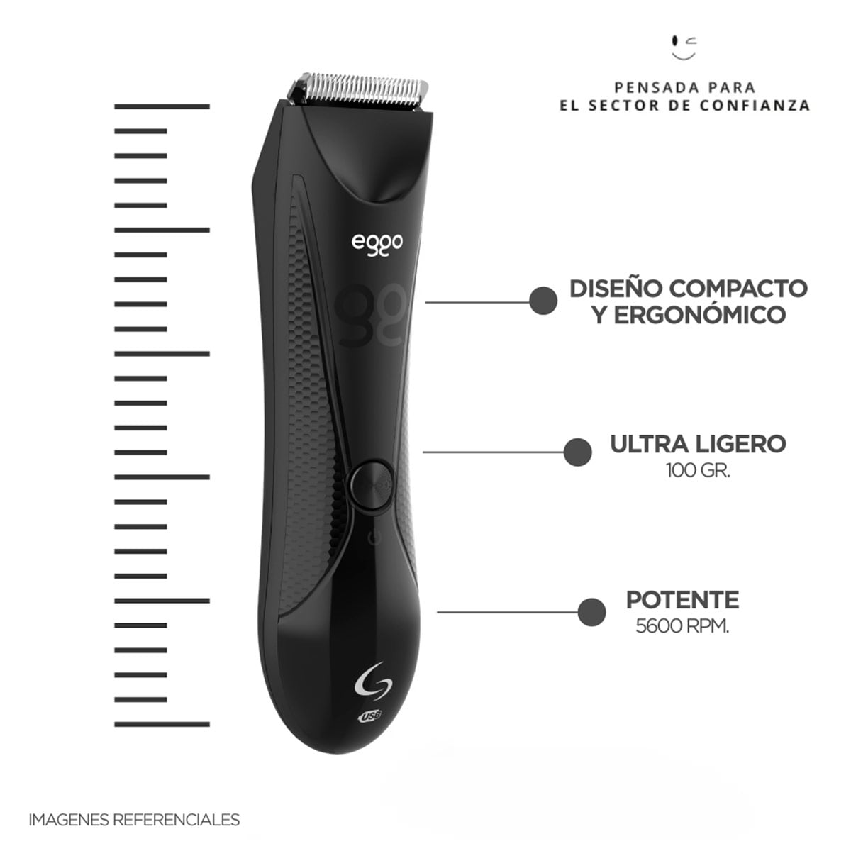 MÁQUINA AFEITADORA GAMA INTIMA MASCULINA EGGO - 3