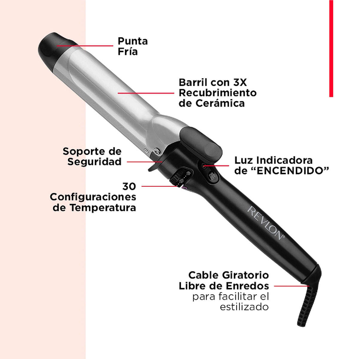 RIZADOR DE CABELLO REVLON 3X CERÁMICA 1 ½” - 4