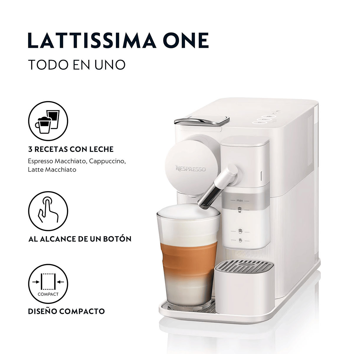 CAFETERA NESPRESSO CÁPSULA LATTISIMA ONE - 2