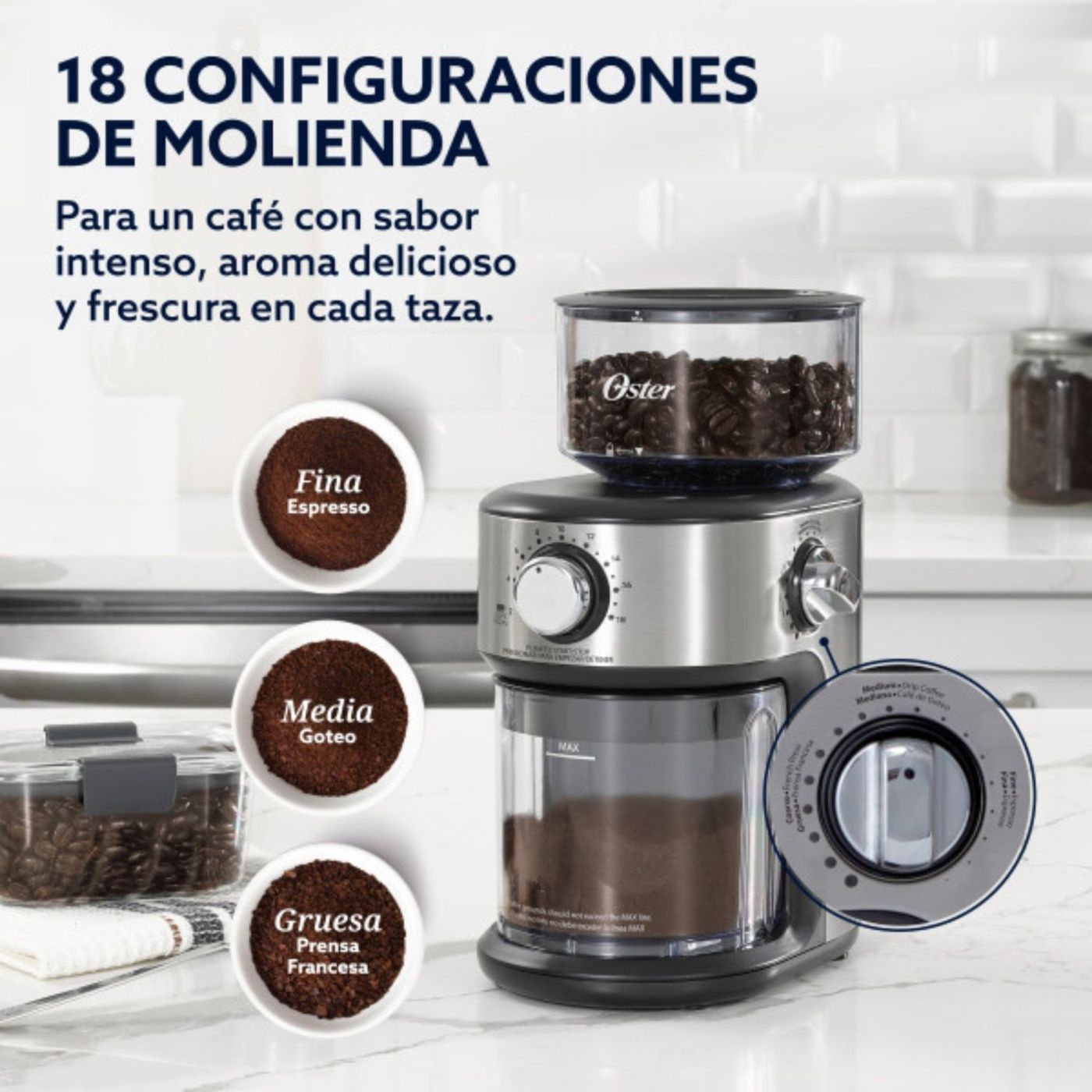 MOLINILLO DE CAFÉ OSTER AUTOMÁTICO ACERO INOXIDABLE - 4