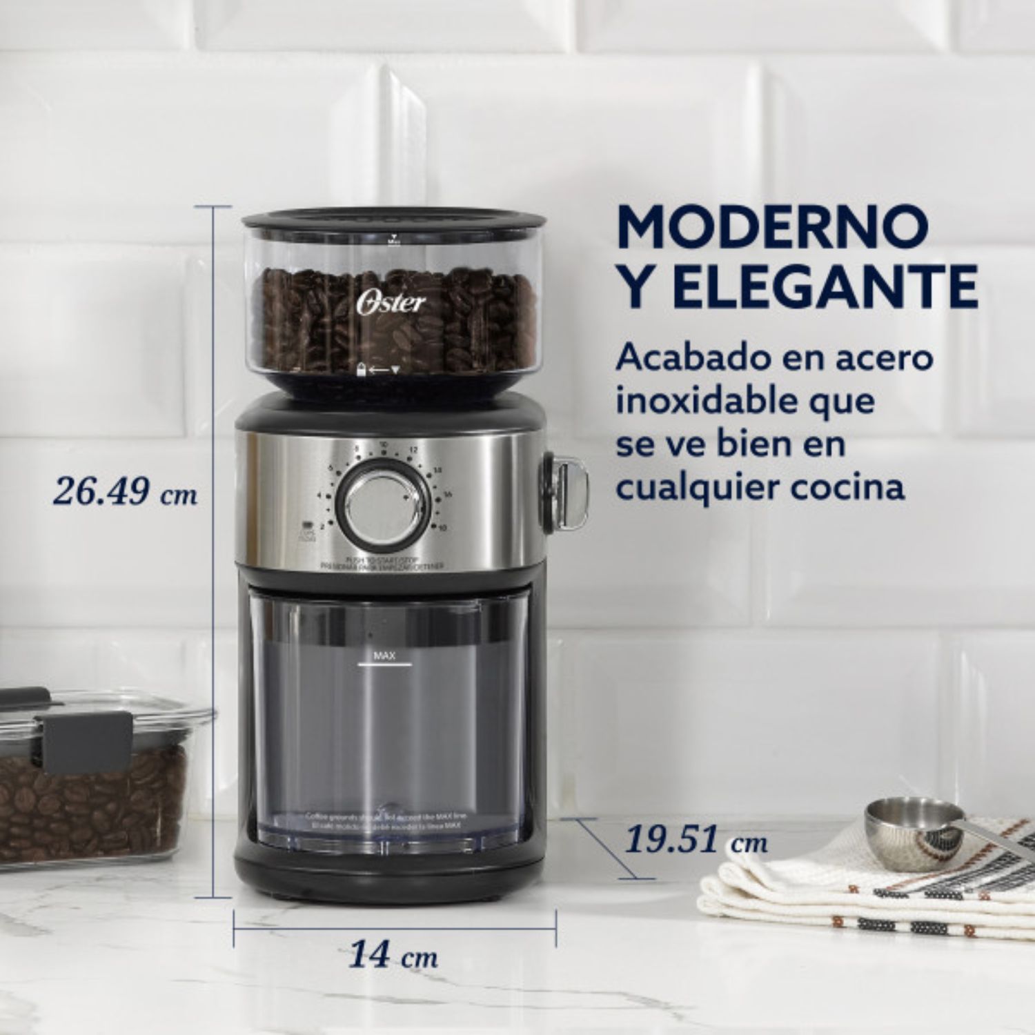 MOLINILLO DE CAFÉ OSTER AUTOMÁTICO ACERO INOXIDABLE - 6
