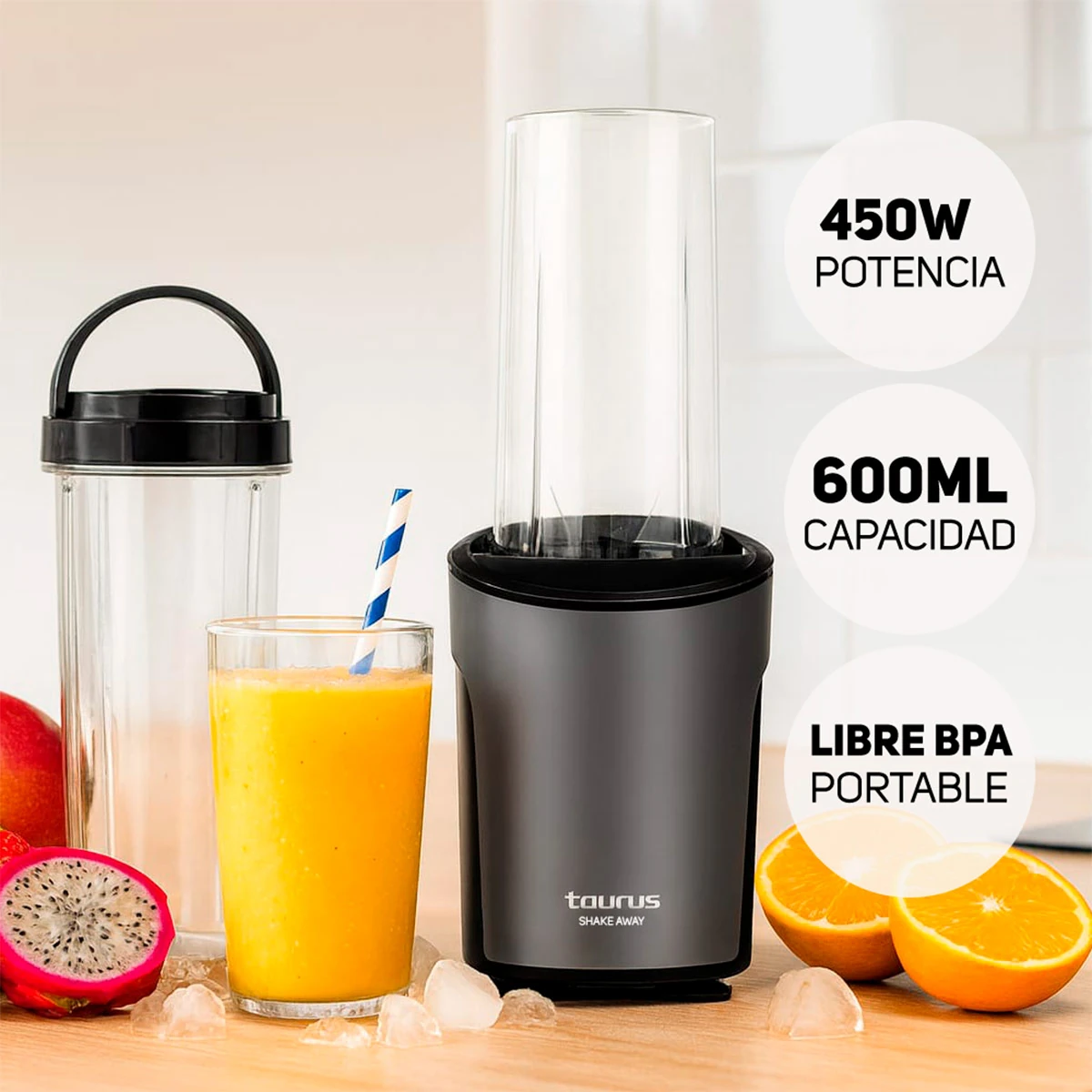 COMBO TAURUS LICUADORA SHAKE AWAY 2.0 + FREIDORA DE AIRE BLACK FRYER II 2,8L + HERVIDOR NEOGLASS 1.7L - 3