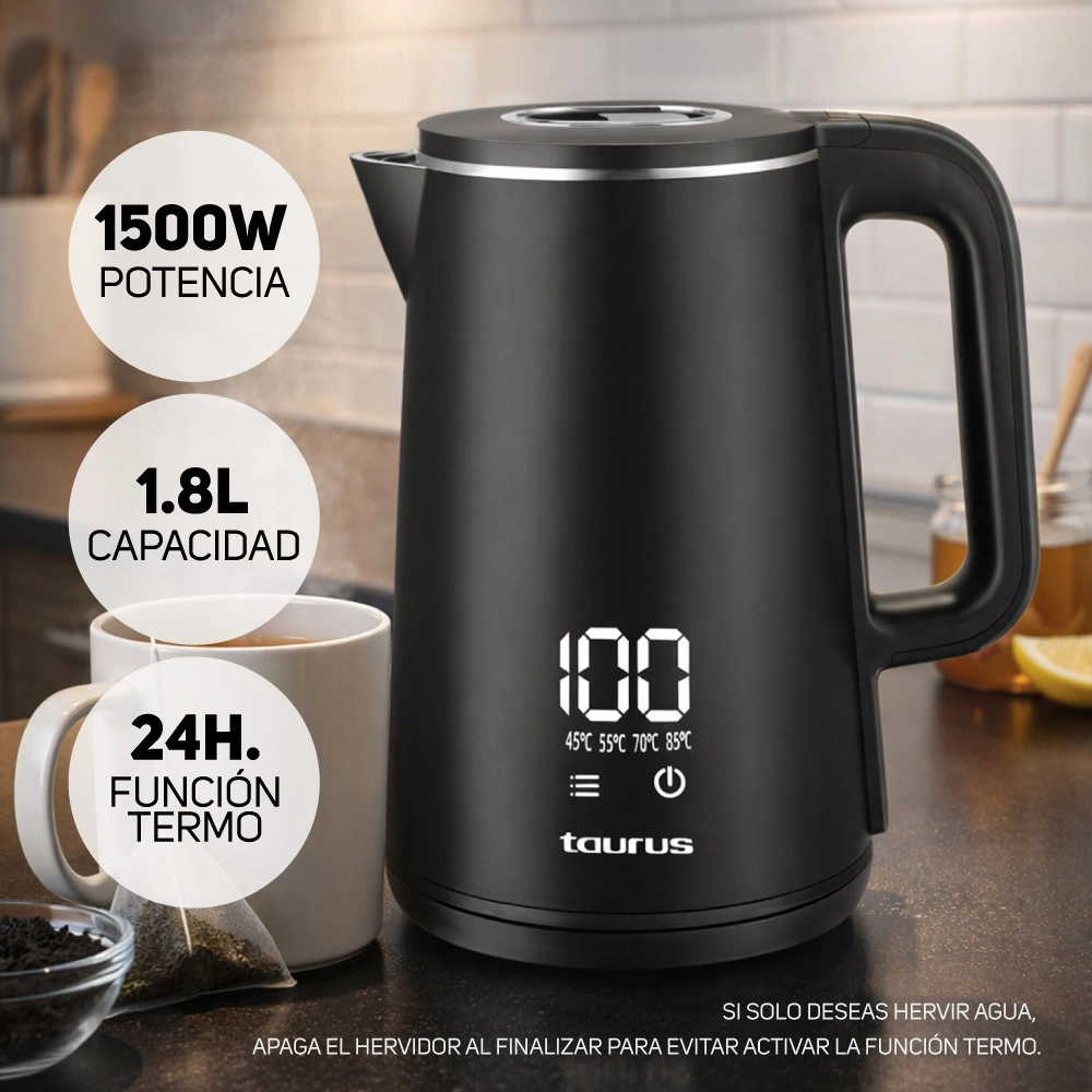 HERVIDOR TAURUS 1.8L DIGITAL BLACK - 1