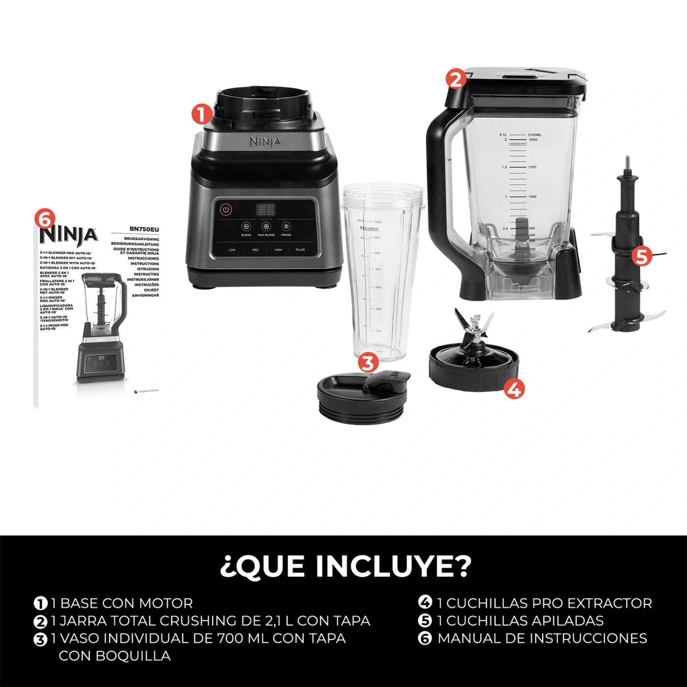 LICUADORA NINJA BN750 2 EN 1 - 8