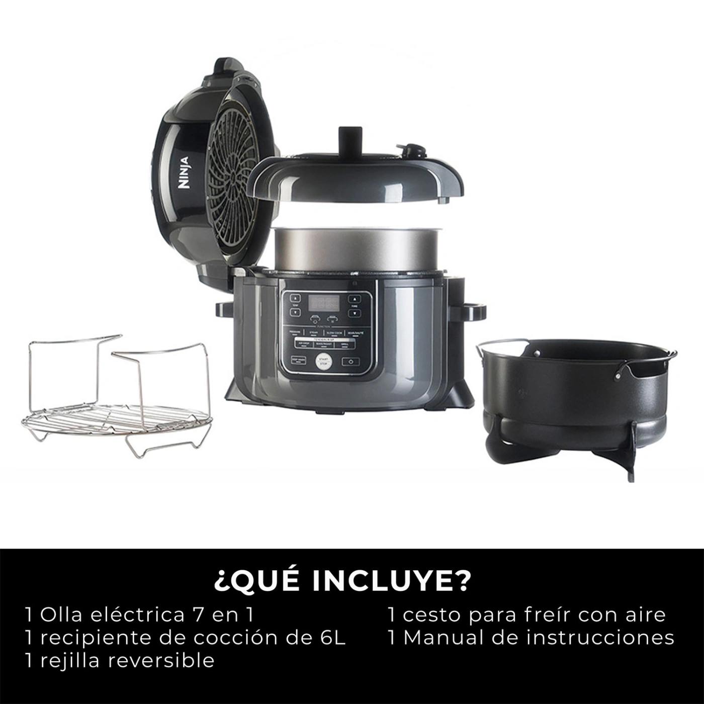 OLLA MULTIFUNCIONAL NINJA CON FREIDORA DE AIRE 7 EN 1 6L - 5
