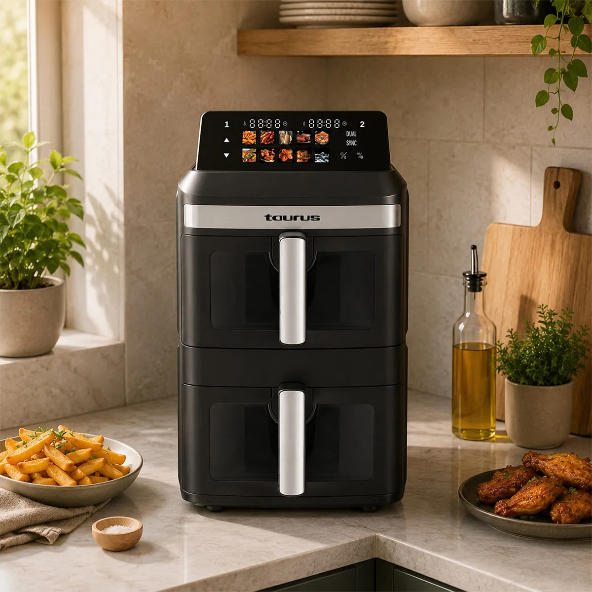 FREIDORA DE AIRE TAURUS 13L DIGITAL DUO AIR TOWER - 5