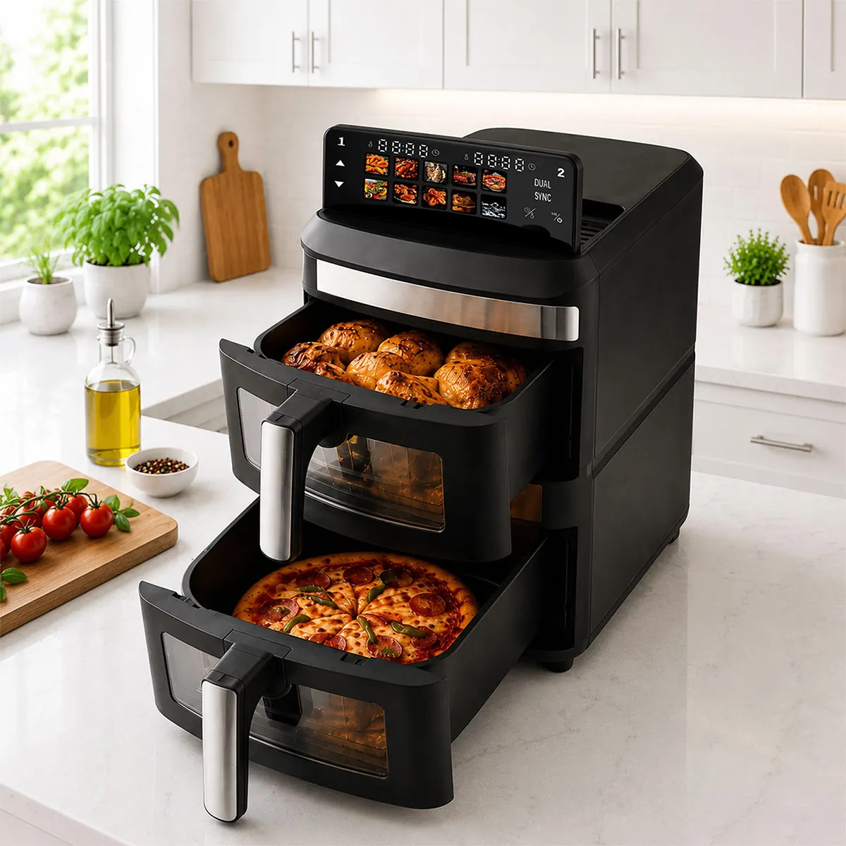 FREIDORA DE AIRE TAURUS 13L DIGITAL DUO AIR TOWER - 6