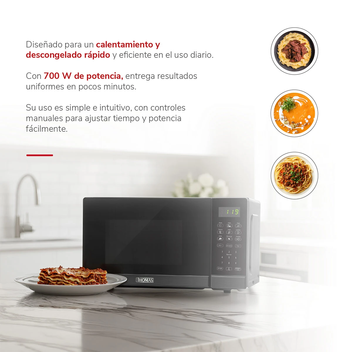 MICROONDAS THOMAS 20L TH-MW20DN - 5