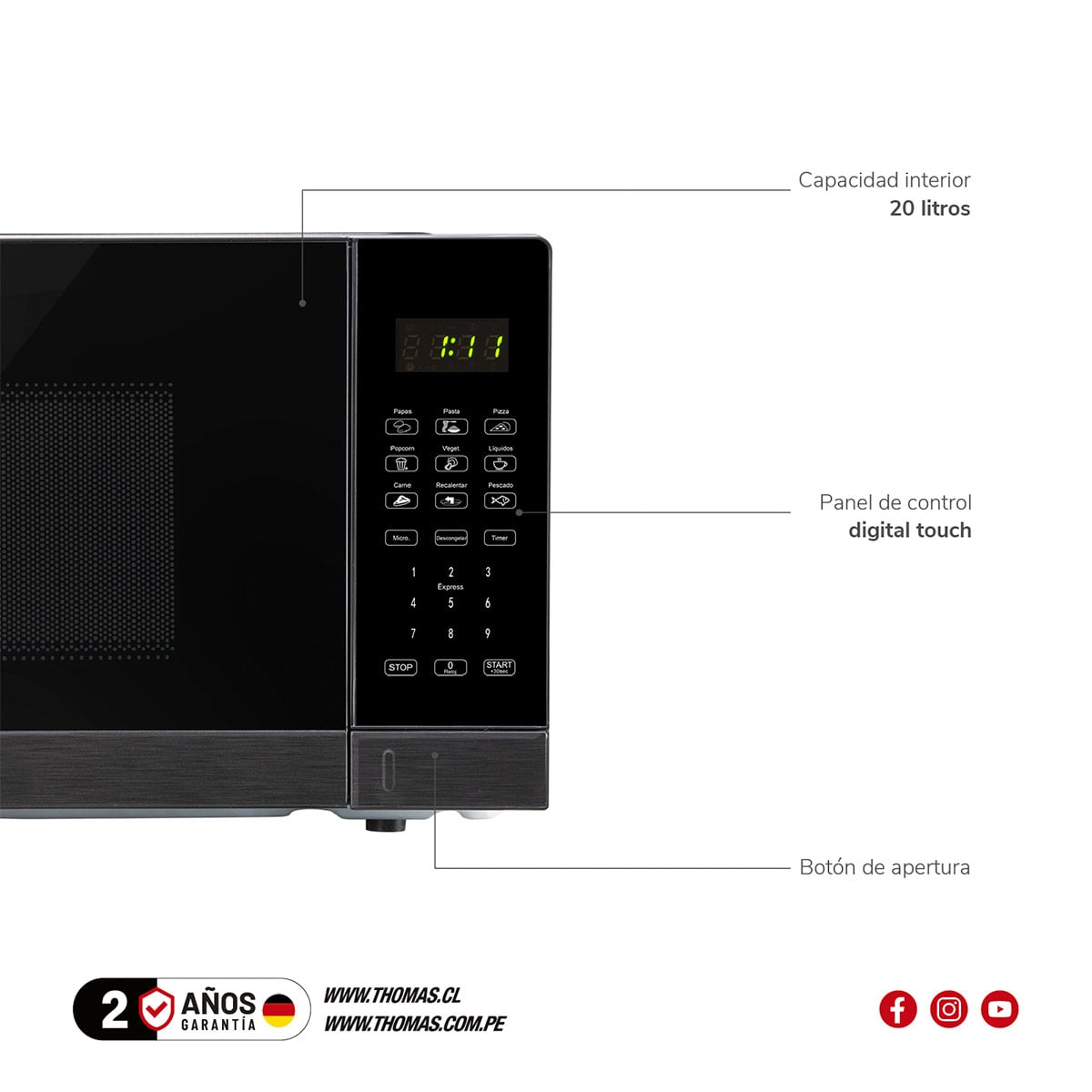MICROONDAS THOMAS 20L TH-MW20DN - 8